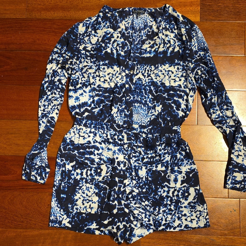 Intermix Silk Abstract Patterned Romper - image 1